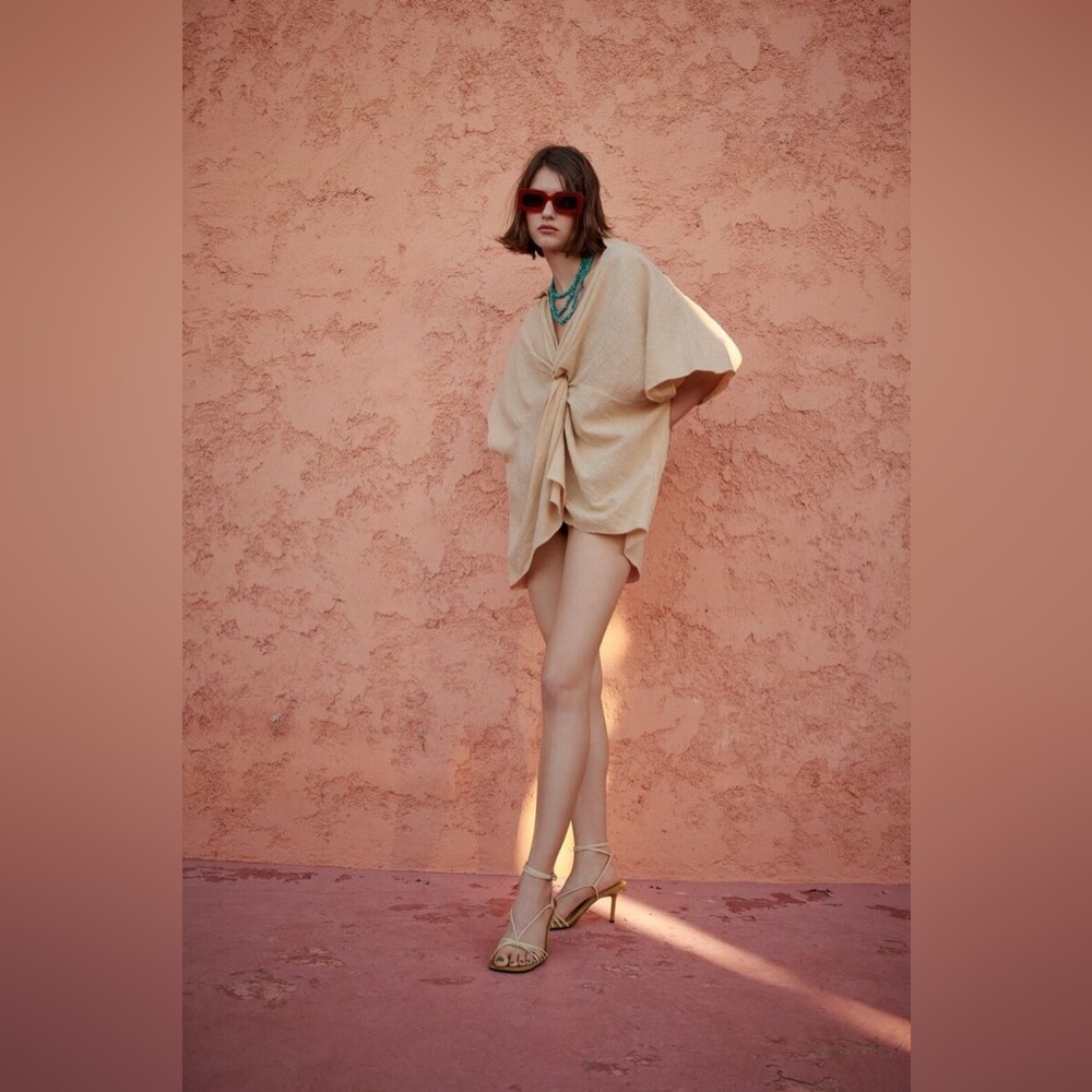 NWOT Zara Cotton Draped Tunic